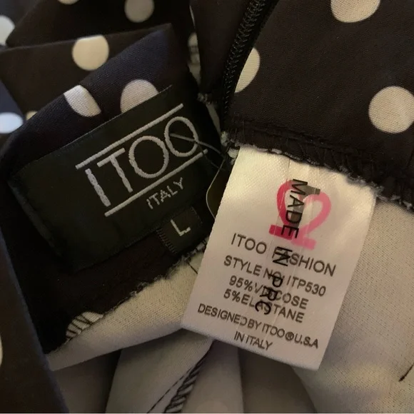 NWT Polka dot black pants size L - Picture 7 of 8